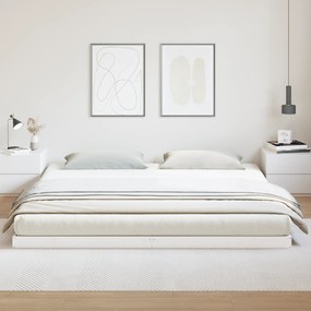 vidaXL Κρεβάτι σε Σχήμα Πλαισίου Λευκό 180x220 cm Μασίφ Ξύλο Πεύκου