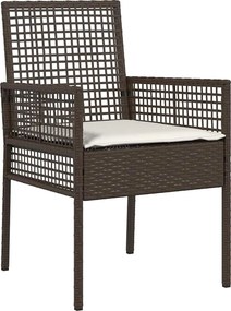 vidaXL Σετ Μπιστρό Κήπου 3 pcs Καφέ συνθετικό ρατάν