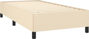 vidaXL Κρεβάτι Boxspring με Στρώμα Κρεμ 90x190 εκ.Υφασμάτινο