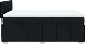 vidaXL Κρεβάτι Boxspring με Στρώμα Μαύρο 140x190 εκ. Υφασμάτινο