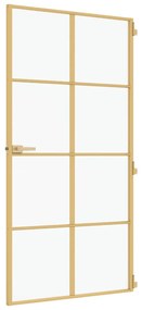 vidaXL Εσωτερική Πόρτα Χρυσή 102,5x201,5 εκ. Ψημένο Γυαλί &amp; Αλουμίνιο