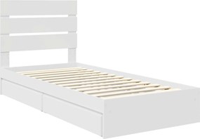vidaXL Κρεβάτι Αποθήκης Λευκό 70 x 190 cm Επεξεργασμένο ξύλο