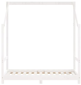Πλαίσιο Παιδικού Κρεβατιού 2x(70x140)εκ. Μασίφ Ξύλο Πεύκου - Λευκό