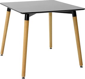 Τραπέζι Natali pakoworld MDF μαύρο-πόδια φυσικό 80x80x76εκ