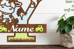 Intra απο ξύλο plywood 3mm-4mm πάχος - Μονόγραμμα κεφαλαίων αγελάδας Γράμμα Y Αποκοπή Δίασταση 30x20 cm INTRAFABR-74484142