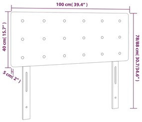 Κεφαλάρι Κρεβατιού LED Σκούρο Γκρι 100x5x78/88 εκ. Βελούδινο - Γκρι