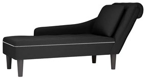 vidaXL Ανάκλιντρο Μαύρο Υφασμάτινο με Μαξιλάρι και Βελούδινο