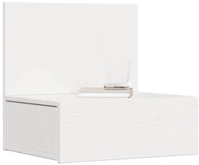 vidaXL Κομοδίνο με συρτάρι Λευκό 42 x 32.5 x 40 εκ Μασίφ ξύλο πεύκου