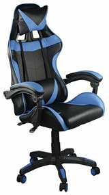 Καρέκλα gaming Mesa 437, Μπλε, Μαύρο, 117x63x70cm, Με μπράτσα, Με ρόδες, Μηχανισμός καρέκλας: Κλίση | Epipla1.gr