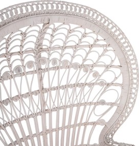 ΠΟΛΥΘΡΟΝΑ ROYAL PEACOCK HM9342.02 RATTAN ΣΕ ΛΕΥΚΟ-ΜΑΞΙΛΑΡΙ ΛΕΥΚΟ 114x72x150Yεκ.