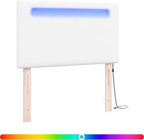 vidaXL LED κεφαλάρι Λευκό 100 cm Τεχνητό Δέρμα