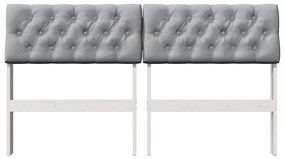 vidaXL Ταπετσαρισμένο κεφαλάρι Ανοιχτό γκρι 135 cm