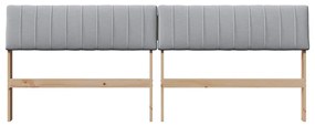 vidaXL Ταπετσαρισμένο κεφαλάρι Ανοιχτό γκρι 200 cm