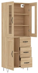 vidaXL Ντουλάπι Sonoma δρυς 69,5 x 34 x 180 εκ. από Επεξεργασμένο Ξύλο