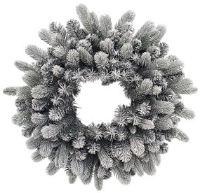 Χριστουγεννιάτικο Χιονισμένο Στεφάνι PE/PVC Με 135 Κλαδιά Φ60cm