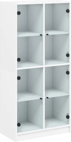 vidaXL Ντουλάπι με Πόρτες Λευκό 68x37x142 εκ. από Επεξεργασμένο Ξύλο