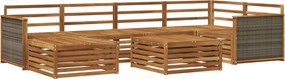 vidaXL Σειρά Καναπέ Εξωτερικού 7 pcs Φυσικό