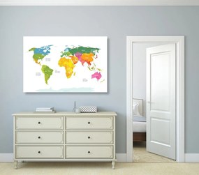 Εικόνα εξαιρετικό παγκόσμιο χάρτη με λευκό φόντο - 60x40