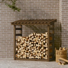 vidaXL Ραφιέρα Καυσόξυλων Καφέ Μελί 108x64,5x110 εκ. Μασίφ Ξύλο Πεύκου
