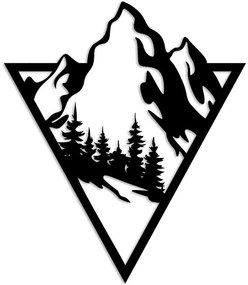Διακοσμητικό Τοίχου Mountain 891TNL3746 46x53cm Black Wallity Μέταλλο