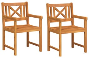 vidaXL Καρέκλες Κήπου 2 τεμ 56x56x90 εκ Μασίφ Ξύλο Ακακίας