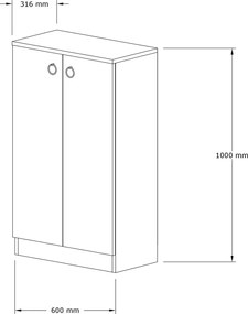 Παπουτσοθήκη Ζαφείρι DEFNE 60x31,6x100