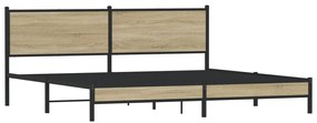 vidaXL Σκελετός Κρεβ. Χωρίς Στρώμα Sonoma Δρυς 193x203 εκ. Μεταλλικό