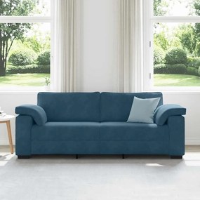 vidaXL Τριθέσιος Καναπές Μπλε Βελούδινος 220x77x82 εκ.