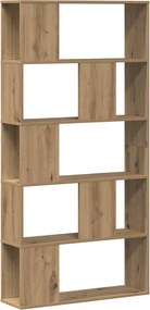 vidaXL Βιβλιοθήκη 5 Επιπέδων Δρυς 80,5x23,5x162,5 εκ. Επεξεργ. Ξύλο