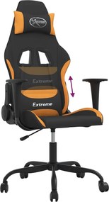 vidaXL Καρέκλα Gaming Μαύρο και πορτοκαλί Υφασμάτινη