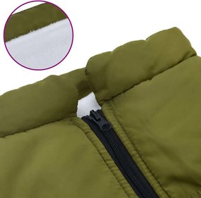 vidaXL παλτό σκύλου με ιμάντα Αδιάβροχο αντανακλαστικό πράσινο L68