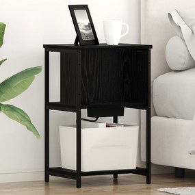 vidaXL Κομοδίνο 2 pcs Μαύρη δρυς 38 x 31 x 61 εκ Επεξεργασμένο ξύλο
