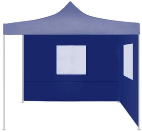 Κιόσκι Πτυσσόμενο με 2 Πλευρικά Τοιχώματα Μπλε 2x2 μ. Ατσάλινο - Μπλε