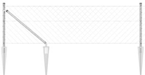 vidaXL Σετ Στύλων Φράχτη Ασημί 25 x 0.8 μ Γαλβανισμένος χάλυβας