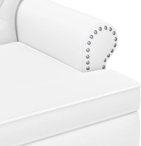 vidaXL Love seat με κουμπιά Λευκό 120 x 65 x 77 εκ Τεχνητό Δέρμα