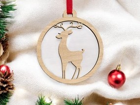 Intra απο ξύλο plywood 3mm-4mm πάχος – Διακόσμηση χριστουγεννιάτικου δέντρου με στολίδια ελαφιών 12x15 cm INTRAVECTRY-MY549330