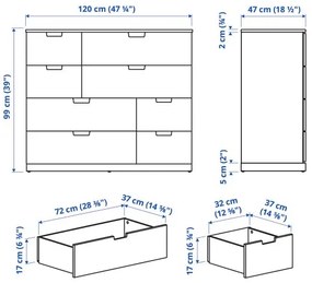 NORDLI συρταριέρα με 8 συρτάρια, 120X99 cm 792.395.03