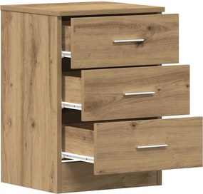 vidaXL Κομοδίνα 2 τεμ. τεχνίτης Δρυς 38x35x55 εκ. από Επεξεργ Ξύλο