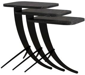 Ζιγκόν Pion (Σετ 3Τμχ) 845HCT2875 35x60x45/35x54,5x45/35x48,5x45cm Marble Effect Black