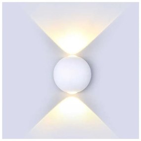 Φωτιστικό LED Aπλίκα Τοίχου Σφαίρα 6W 230V 90° 476lm IP65 Up-Down Άσπρο Φυσικό Λευκό 218302 VTAC-218302-Λευκό 218302