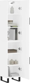 vidaXL Ντουλάπι Λευκό 34,5 x 34 x 180 εκ. από Επεξεργασμένο Ξύλο