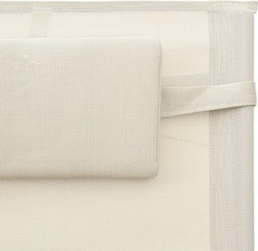 vidaXL Ξαπλώστρα Κρεμ / Γκρι από Textilene