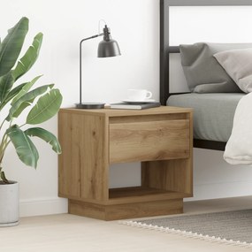 vidaXL Κομοδίνο Καλλιτέχνη Δρυς 45x34x46 εκ Επεξεργασμένο ξύλο