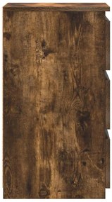 vidaXL Κομοδίνα 2 τεμ. Καπνιστή Δρυς 40x35x62,5 εκ. Επεξεργασμένο Ξύλο