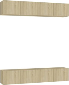 vidaXL Έπιπλα Τηλεόρασης 4 τεμ. Sonoma Δρυς 80x30x30 εκ. Επεξ. Ξύλο