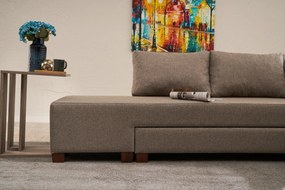 Corner Sofa-Bed Aly Arzilla Left - Brown Brown