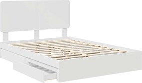 vidaXL Κρεβάτι Αποθήκης Λευκό 160 x 200 cm Επεξεργασμένο ξύλο