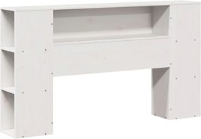 vidaXL Κρεβάτι Βιβλιοθήκη Χωρίς Στρώμα Λευκό 120x200 εκ Μασίφ Πεύκο