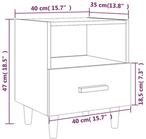 vidaXL Κομοδίνο Sonoma Δρυς 40 x 35 x 47 εκ.