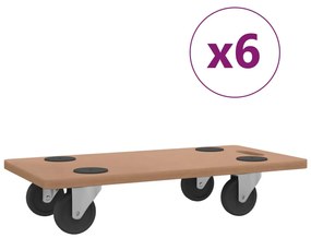 vidaXL Τρέιλερ Μεταφοράς Αντικειμένων 6 Τεμ. Ορθογώνια από Επεξ. Ξύλο